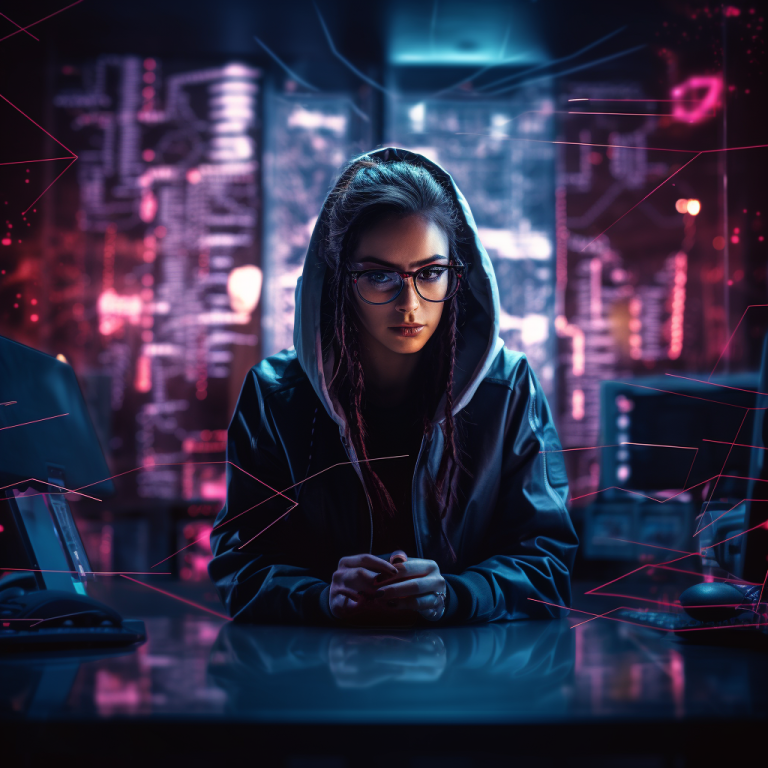 Example of "Computer Hacking Woman"